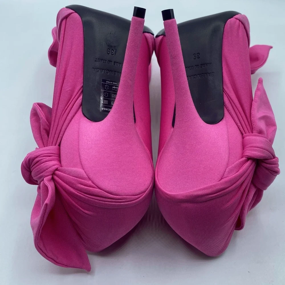 Balenciaga Knife Pointed Toe Knot Pink Pumps